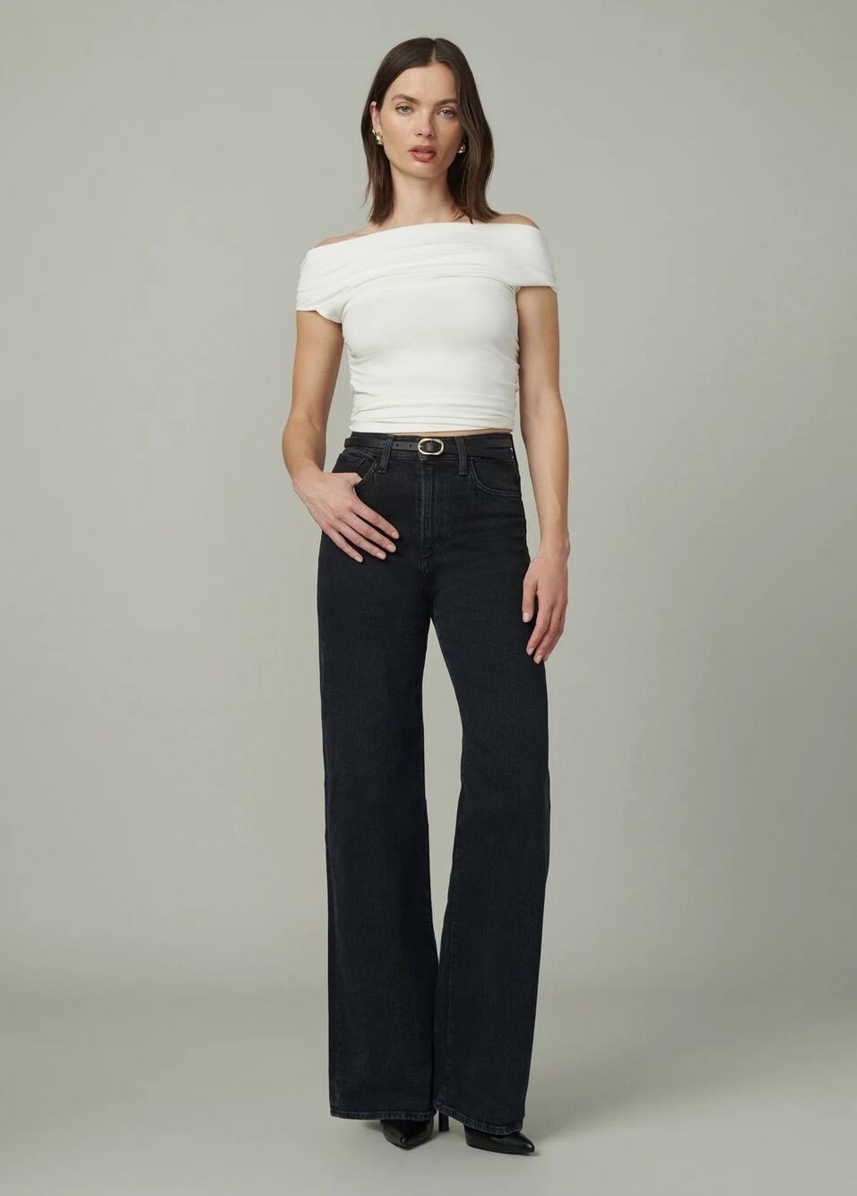 Joe’s Jeans Mia High Rise Wide Leg Jeans Black Size 28